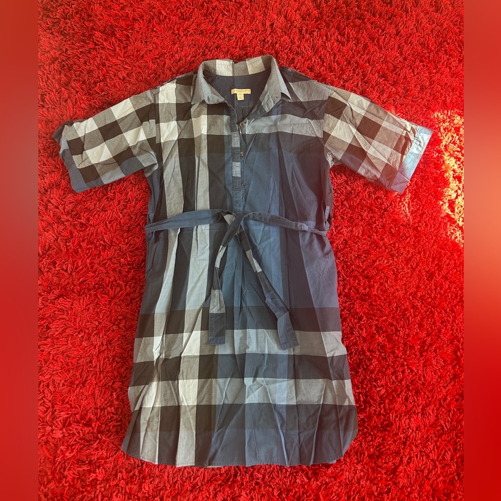 Burberry Black and Blue Checkered Dress